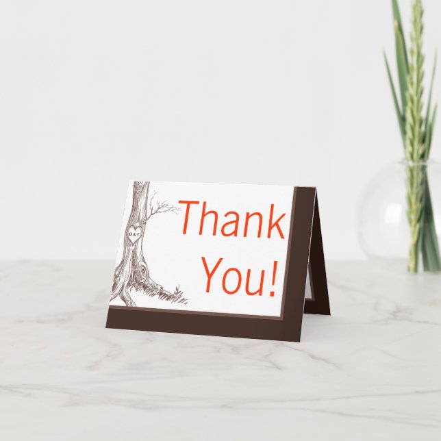 Vikt tackkort Höstträd Initialutskärningar (Framsida)