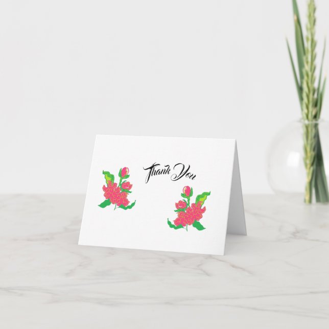 Vikt tackkort: Japanise Flower Tack Kort (Framsida)