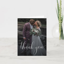 Vikt tackkort med Photo Bröllop White