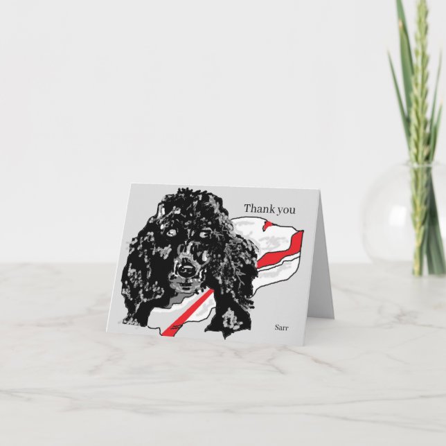 Vikt tackkort Teckning i Pudel (Framsida)