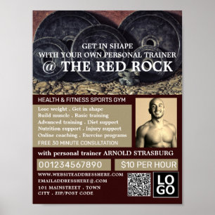 Vikt Tallrikar, Personlig tränare, Gym Advertising Poster