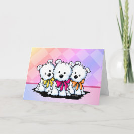 Vikt Westie Trio Valpkort Tack Kort