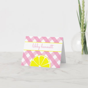 Vikta anteckningskort för rosa Lemonade Personlig