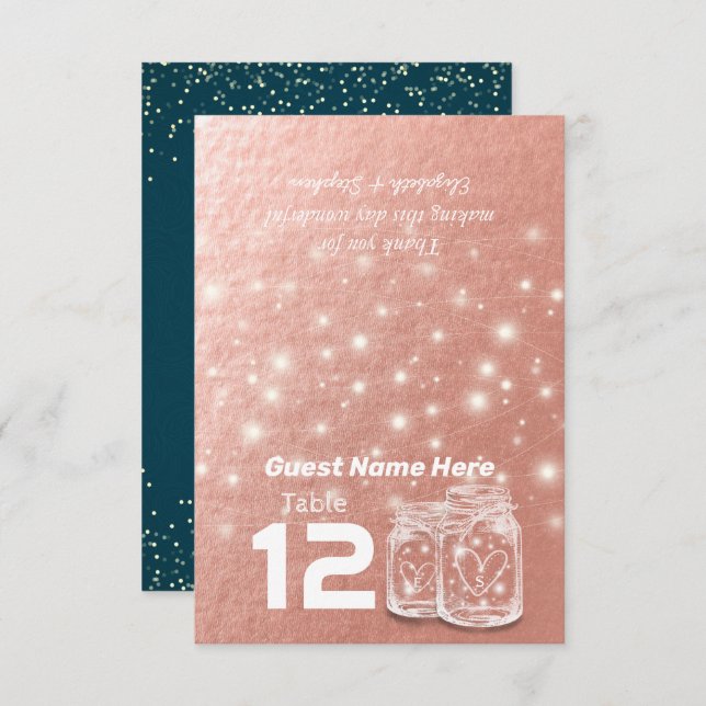 Vikta Bordskort för Bröllopssits (Fram/baksida)