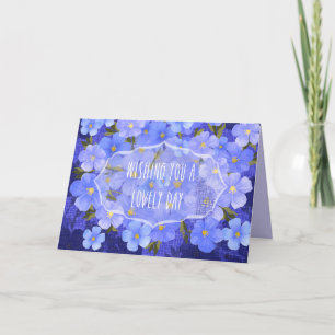 Vikta ”Brilliant Blue Flower” välkomstkort Kort