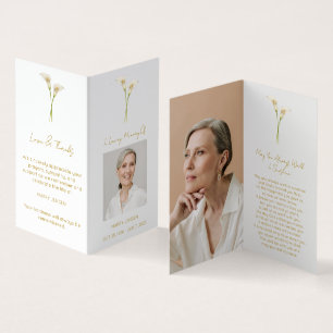 Vikta Calla Lily Foto Begravning Bön Kort