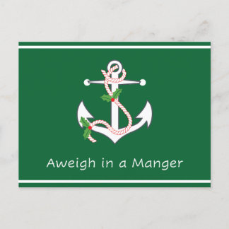 Vikta i en Grönt med Manger Post Card-jul Vykort