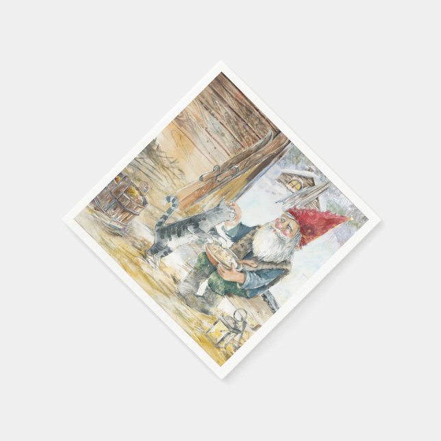 Vikta julkort helgkort pappersservett (Hörn)