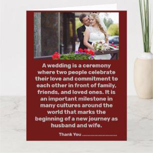 Vikta kort av tack Heart Bröllop