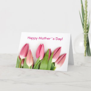 Vikta kort för rosa tuliper