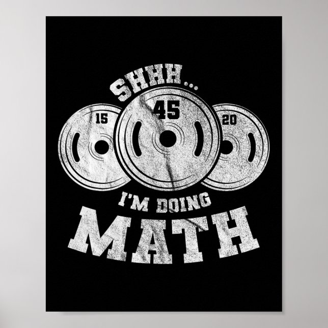 Vikta Pun Shhh jag gör Math Workout Weig Poster (Framsidan)