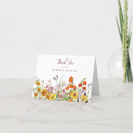 Vikta Tackkort-kort för Wildblomma Tack Kort