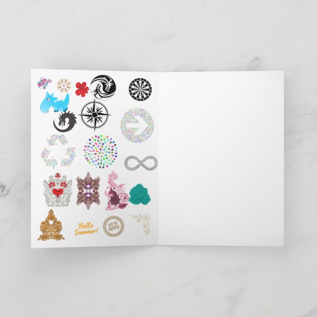 Vikta Välkomstkort | Paisley Blommig Dekorativ Kort (Inuti)