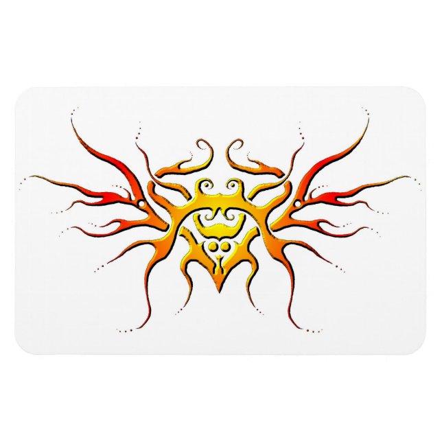 Viktad hjärtstamsdesign - röd magnet (Horisontell)