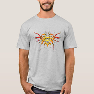 Viktad hjärtstamsdesign - röd t shirt