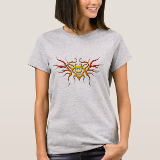 Viktad hjärtstamsdesign - röd t shirt