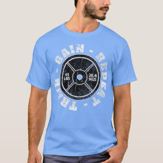 Viktande 45 lb Plattvikt Regnförstärkning Upprepa T Shirt