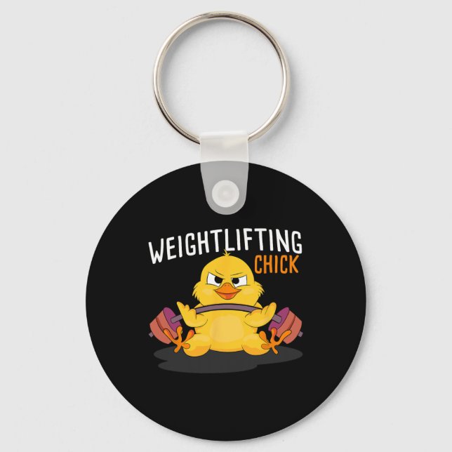 Viktande Chick Bodybuilding Workout Gym Kvinnor Nyckelring (Framsida)