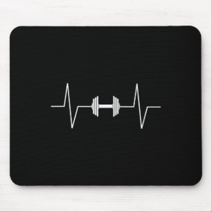 Viktande dumbbell-pulsslag Ekg Pulse Tee Gif Musmatta