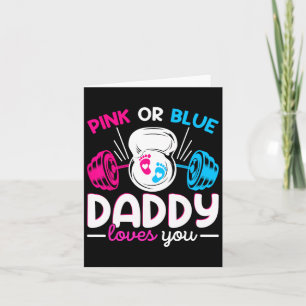 Viktande Gender Reveal Rosa eller Blue Pappa Lov Kort