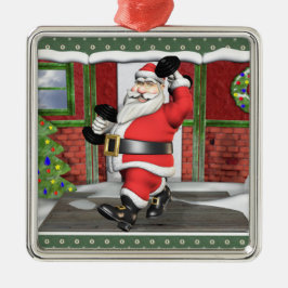 Viktande Santa Premium Square Ornament