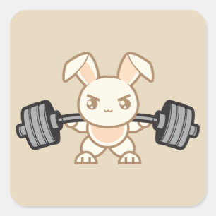 Viktande Tecknad - Squat - Leg Day, Gym Fyrkantigt Klistermärke