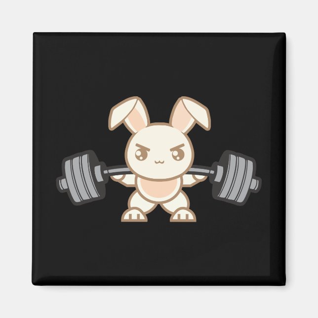 Viktande Tecknad - Squat - Leg Day, Gym Magnet (Framsidan)