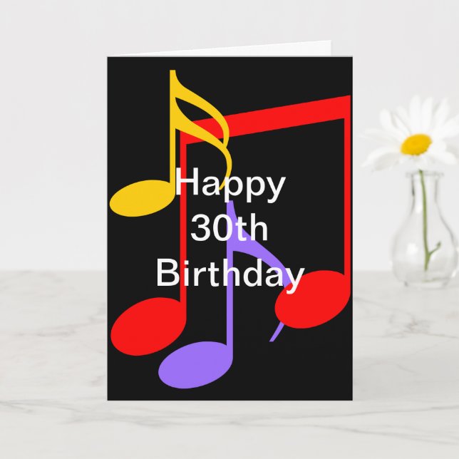 Viktat gratulationskort för 30års födelsedag Musik Kort (Liten växt)