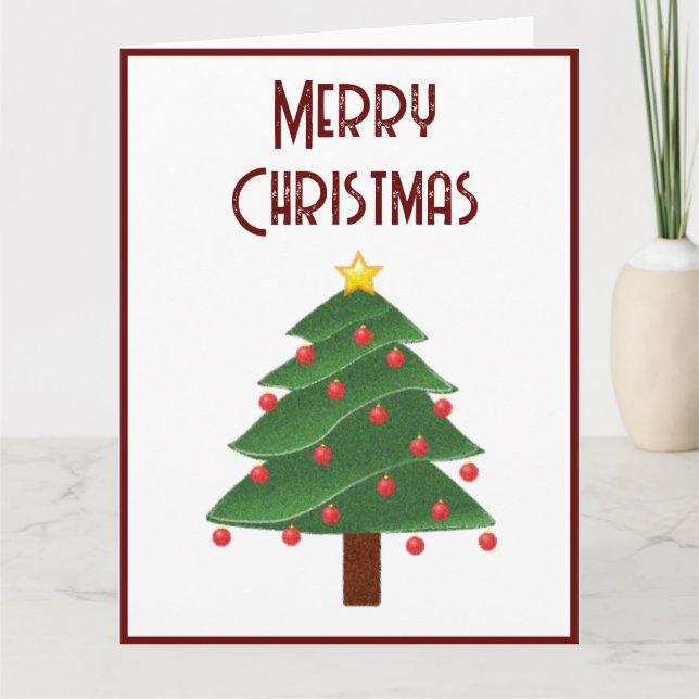Viktat gratulationskort för god jul Helgdag i Träd Kort (Framsida)