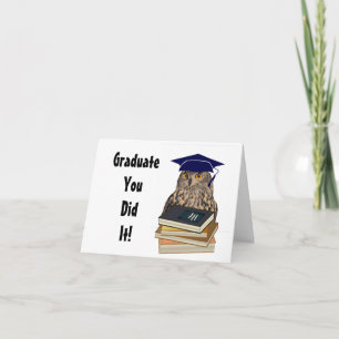 Viktat gratulationskort för Uggla Studenten Kort