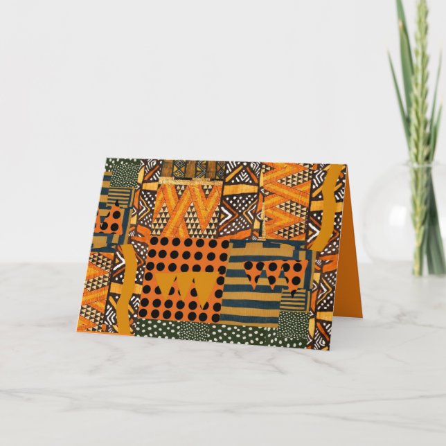 Viktat gratulationskort med fet afrikansk design kort (Framsida)