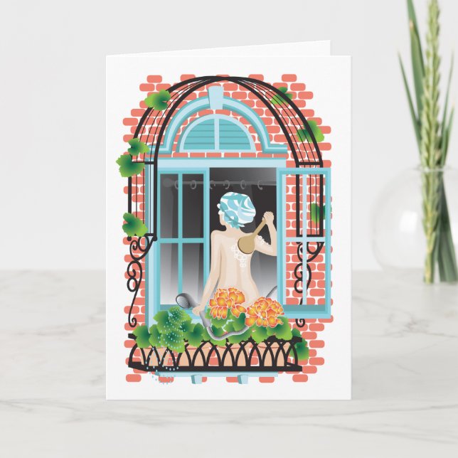 Viktat gratulationskort "Watering Plants" Kort (Framsida)