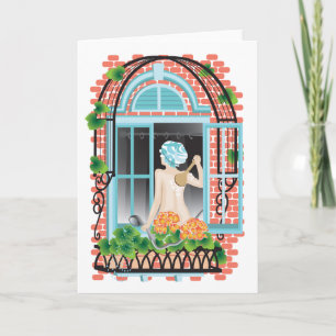 Viktat gratulationskort "Watering Plants" Kort