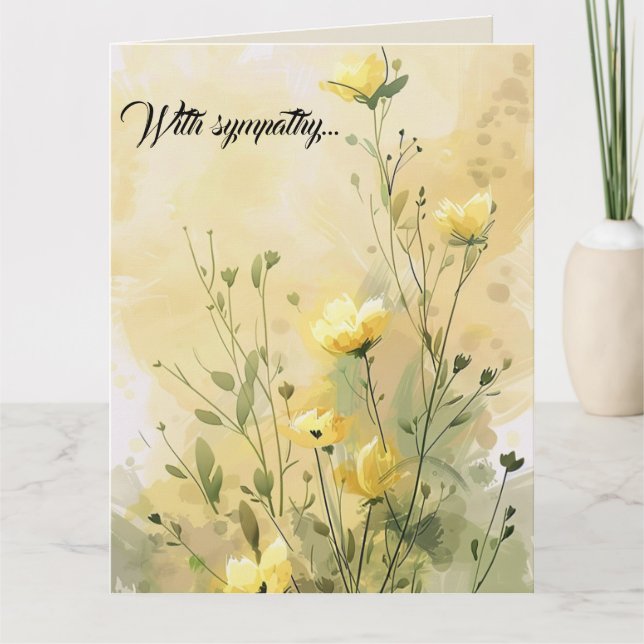 Viktat Gula blommor Hälsning Kort (Framsida)