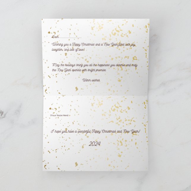 Viktat julklapp och nytt årskort 2023-24 tack kort (Inuti)