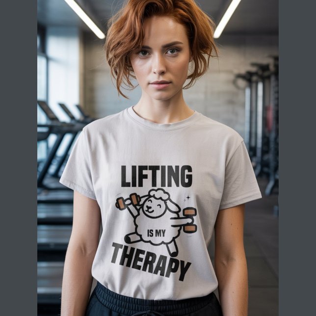 Vikter för lyft av kutym får, gym workout t shirt (Skapare uppladdad)