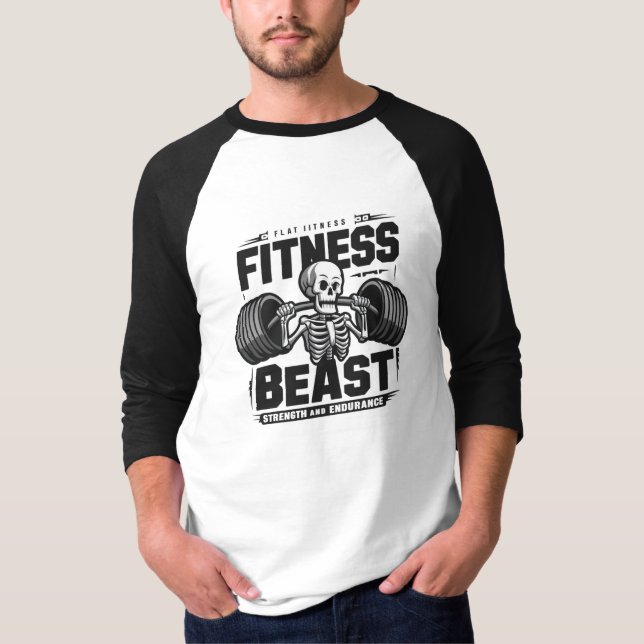 Vikter för lyftning av skelett t shirt (Framsida)