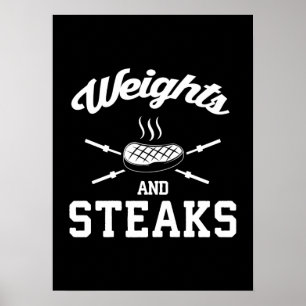 Vikter och steaks - Lustigt Poster av Gym