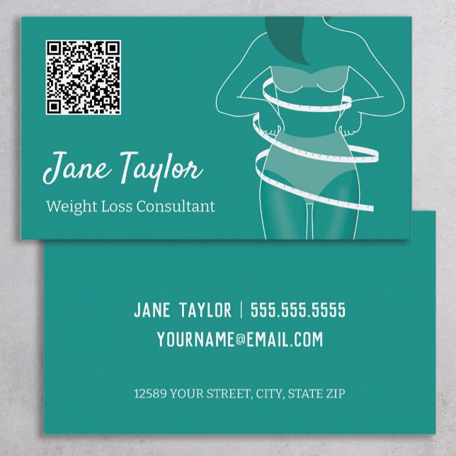 Viktförlust Anpassningsbar QR Visitkort (Weight Loss Custom QR Business Cards)