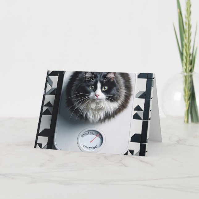 Viktförlust Humor Katt på  Kort (Framsida)