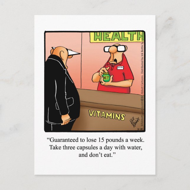 Viktförlust Humor-vykort Vykort (Framsida)