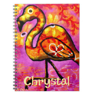Viktig Abstrakt Flamingo Bird Personlig Anteckningsbok