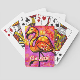 Viktig Abstrakt Flamingo Bird Personlig Casinokort