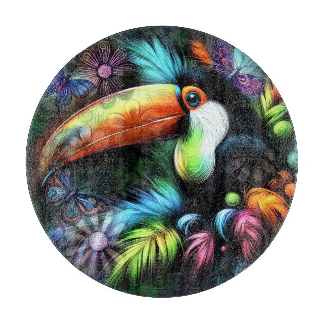 Viktig Abstrakt Toucan Bird Toucans Teal Orange (Framsidan)