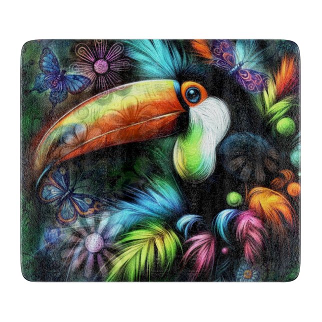Viktig Abstrakt Toucan Bird Toucans Teal Orange (Framsidan)