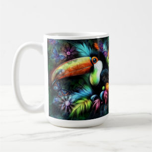 Viktig Abstrakt Toucan Bird Toucans Teal Orange Kaffemugg