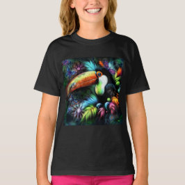 Viktig Abstrakt Toucan Bird Toucans Teal Orange T Shirt