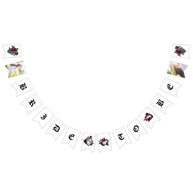 Viktig burgundisk Blommigt gotik-Möhippa Vimplar (Alla)