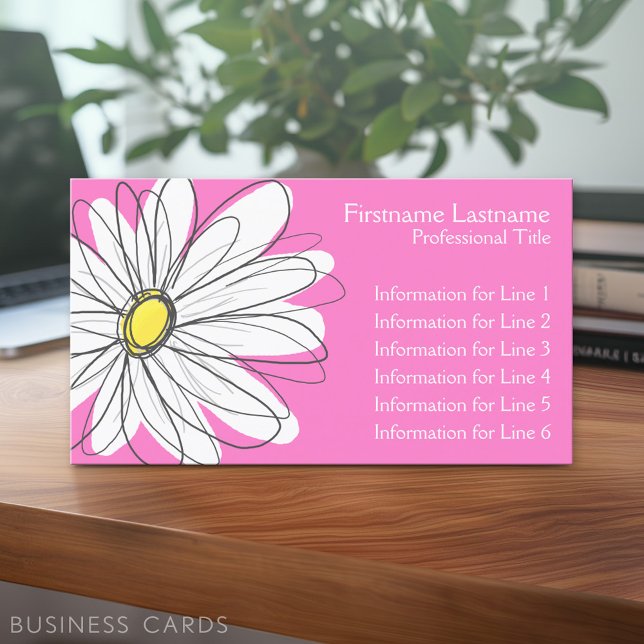 Viktig Daisy - rosa Visitkort (Custom Business Card - Online Template Plus Low Quantity Printing)