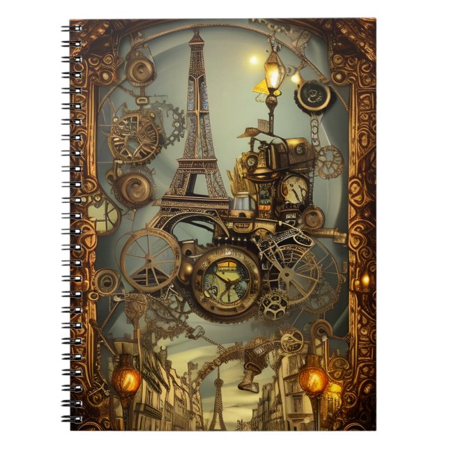 Viktig, detaljerad Steampunk Fantasy-bärbar dator Anteckningsbok (Framsidan)